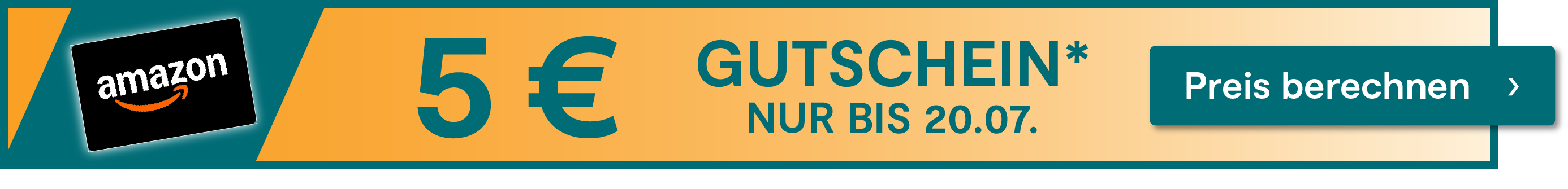 Nur noch bis zum 20.07.2025 beim Abschluss einer Versicherung einen 5 € Amazon.de Gutschein sichern. Jetzt hier klicken.