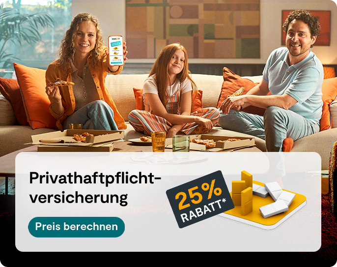 Sichern Sie sich jetzt 25 % Rabatt auf die Privathaftpflichtversicherung! Klicken Sie direkt hier.