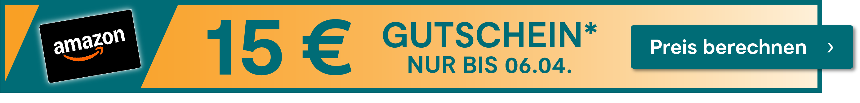 Nur noch bis zum 06.04.2026 beim Abschluss einer Versicherung einen 15 € Amazon.de Gutschein sichern. Jetzt hier klicken.