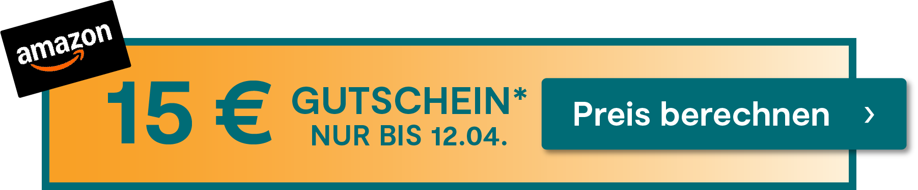 Nur noch bis zum 12.04.2026 beim Abschluss einer Versicherung einen 15 € Amazon.de Gutschein sichern. Jetzt hier klicken.