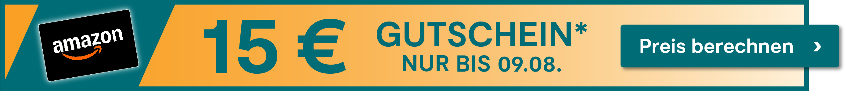 Nur noch bis zum 09.08.2026 beim Abschluss einer Versicherung einen 15 € Amazon.de Gutschein sichern. Jetzt hier klicken.