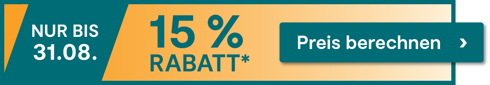 Nur noch bis zum 31.08.2026 beim Abschluss einer Versicherung 15 % Rabatt sichern. Jetzt hier klicken.