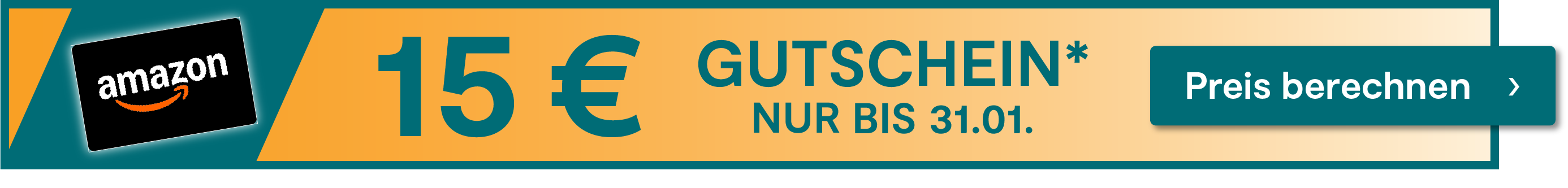 Nur noch bis zum 31.01.2026 beim Abschluss einer Versicherung einen 15 € Amazon.de Gutschein sichern. Jetzt hier klicken.