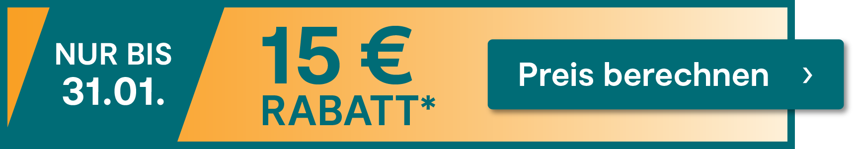 Nur noch bis zum 31.01.2026 beim Abschluss einer Versicherung 15 € Rabatt sichern. Jetzt hier klicken.