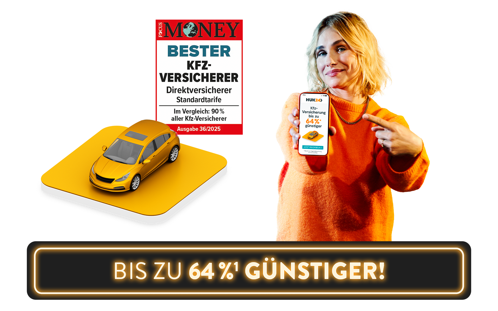 Kfz-Versicherung bis zu 64 % günstiger!