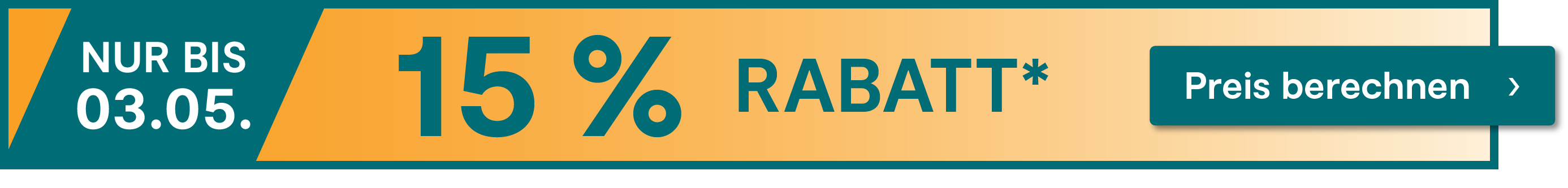Nur noch bis zum 03.05.2026 beim Abschluss einer Versicherung 15 % Rabatt sichern. Jetzt hier klicken.