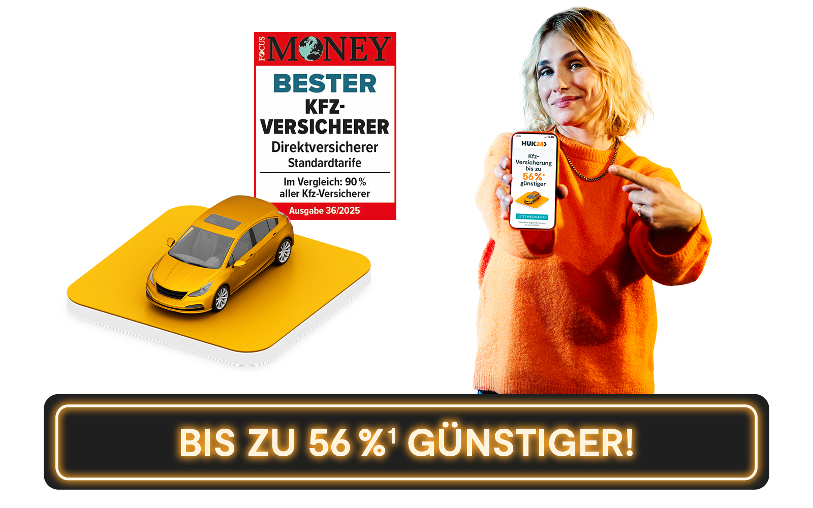 HUK24 als Bester Kfz-Versicherer (Focus Money Ausgabe 36/2025) – Jetzt bis zu 56 % sparen!