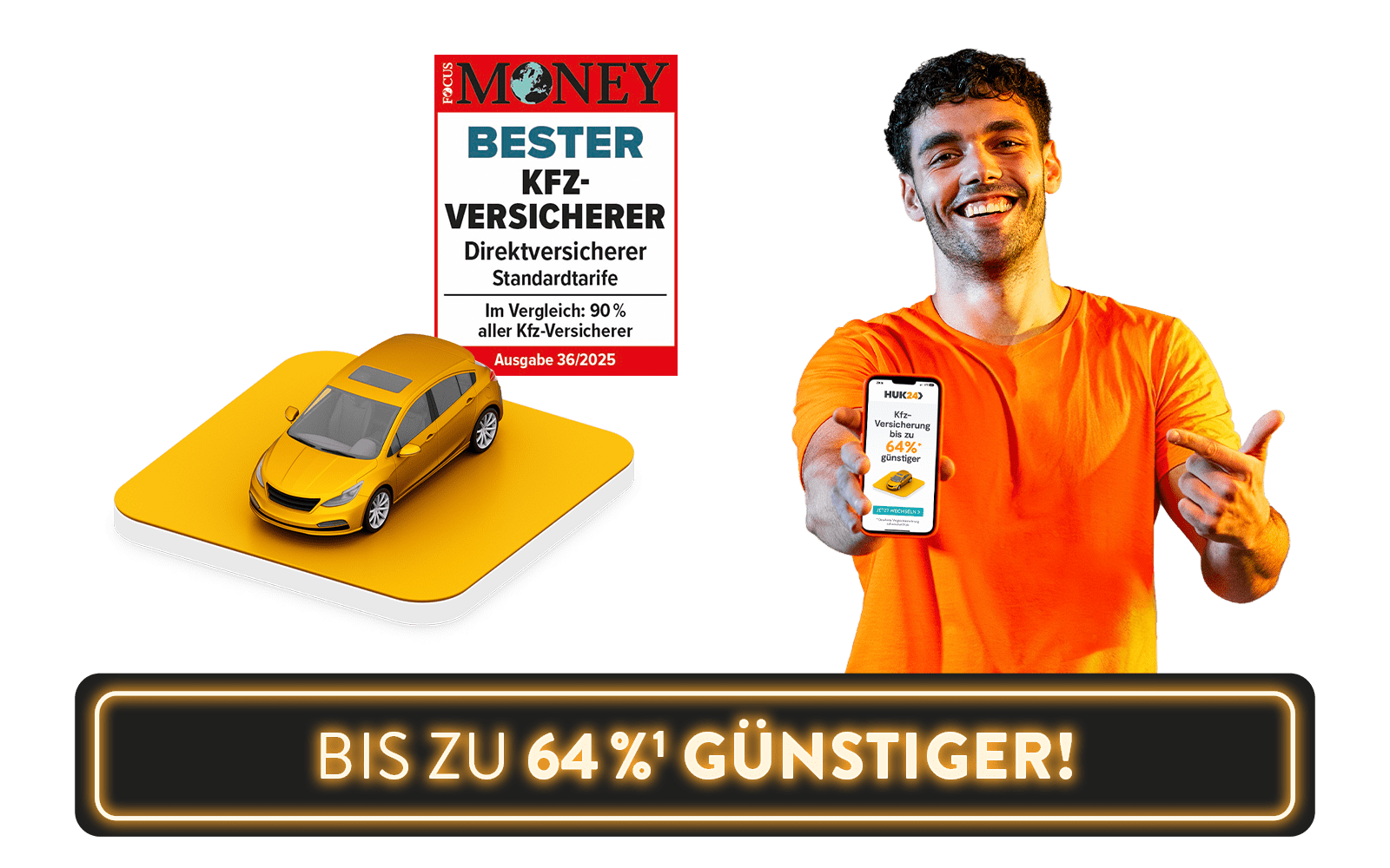 HUK24 als Bester Kfz-Versicherer (Focus Money Ausgabe 36/2025) – Jetzt bis zu 64 % sparen!