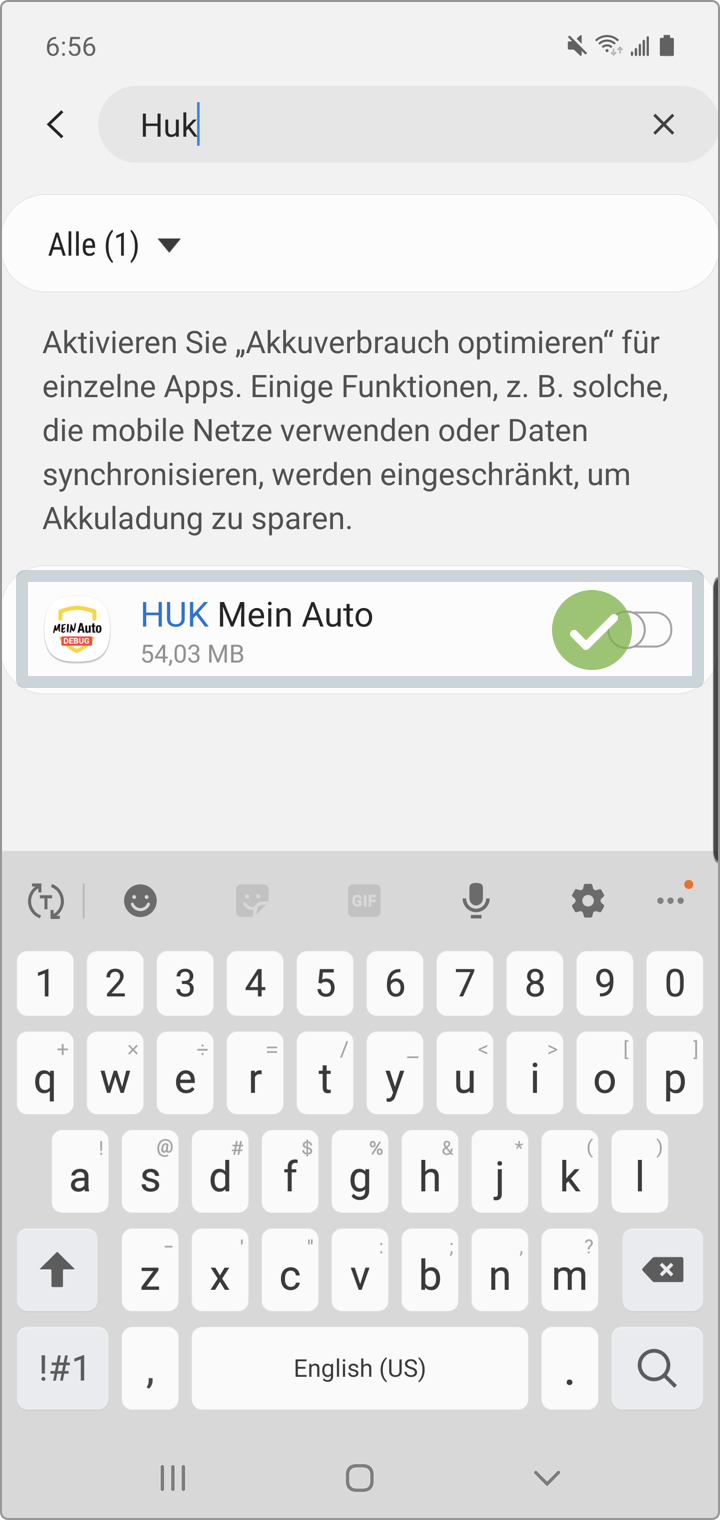 Samsung mit Android 11 - Akkuoptimierung ausschalten (mehrere Schritte)