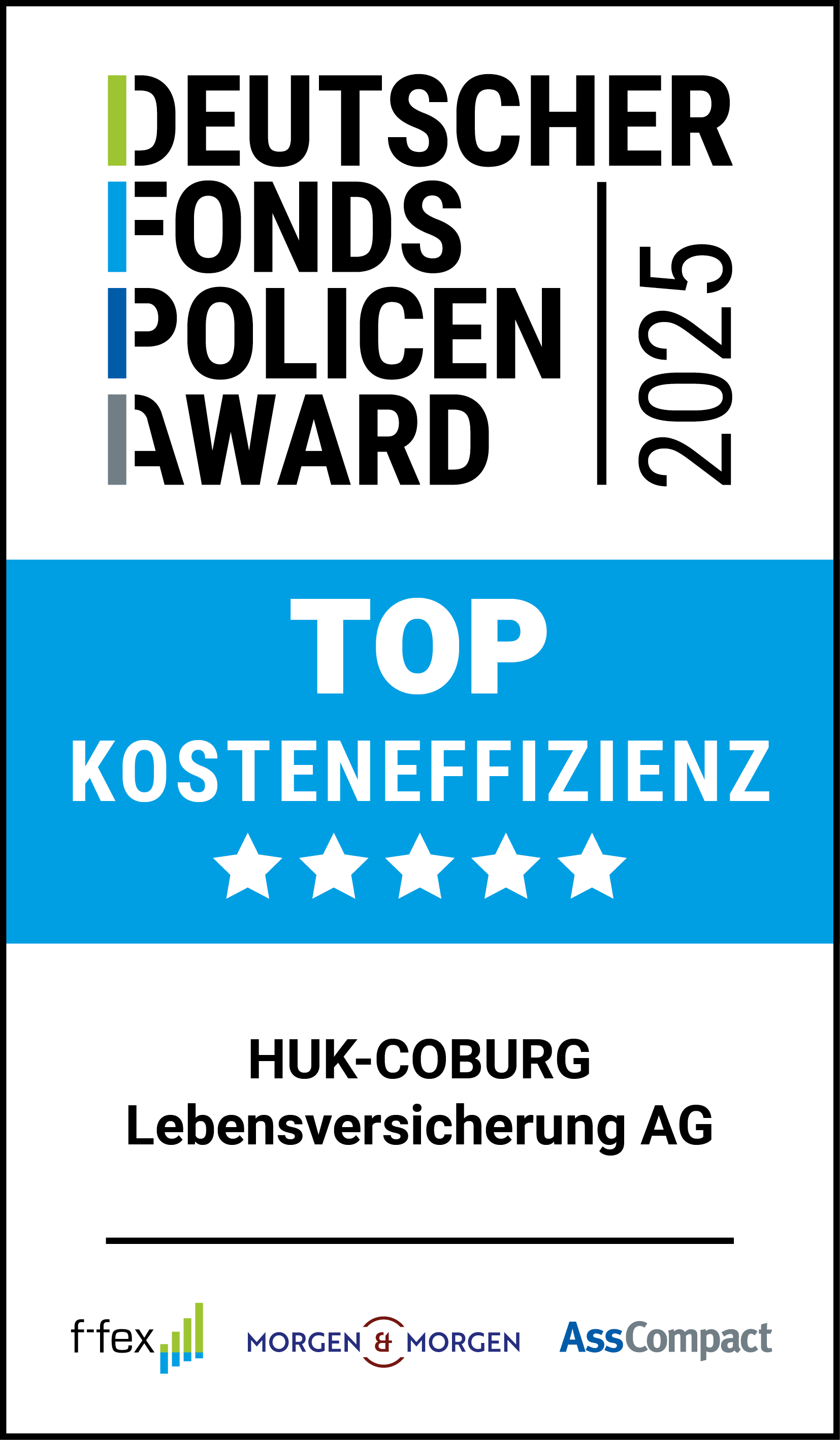 Lebensversicherung - Top Kosteneffizienz - Service Versicherungen - Deutscher Fonds Policen Award -f-fex - Morgen & Morgen - AssCompact